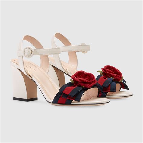 gucci big buckle sandal|Gucci leather mid heel sandal.